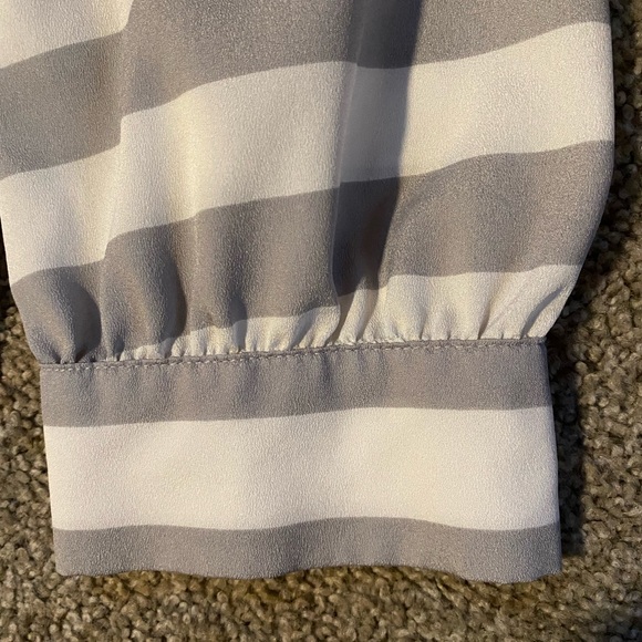 Violet & Claire Gray & White Striped Blouse - Picture 8 of 11